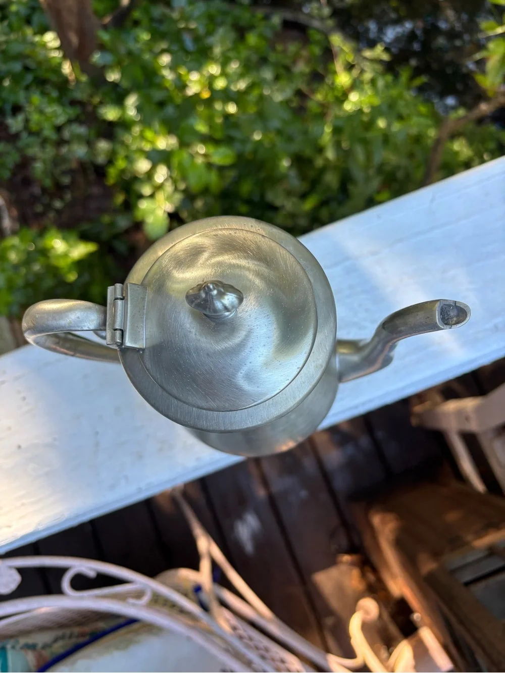 Lenox Kirk Stieff Brushed Pewter Coffee Tea Pot - Elegant Home Dining Drinkware